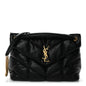 Lambskin Quilted Medium Loulou Puffer Monogram Chain Satchel Black