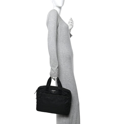 Saffiano Tessuto Nylon Small Briefcase Black