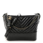 Aged Calfskin Chevron Quilted Medium Gabrielle Hobo Black