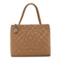 Caviar Quilted Medallion Tote Beige