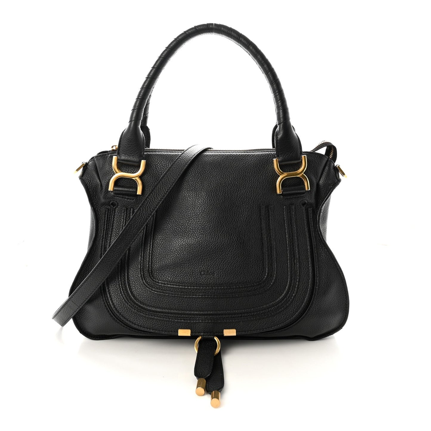 Calfskin Medium Marcie Satchel Black