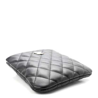 Lambskin Quilted Uniform Crossbody Bag Black