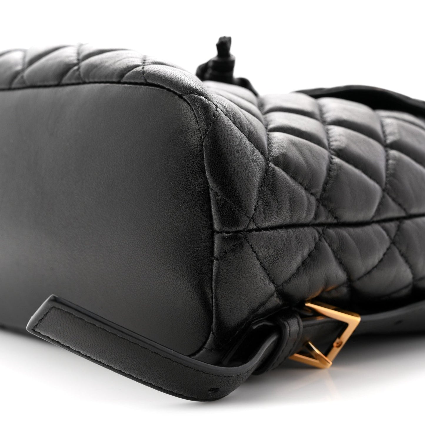 Calfskin Quilted Medusa Backpack Black