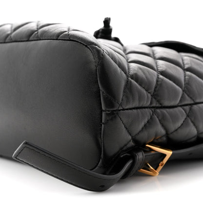 Calfskin Quilted Medusa Backpack Black