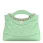 Shiny Crumpled Calfskin Quilted Nano 31 Shopping Bag Light Green