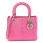 Snakeskin Medium Lady Dior Pink