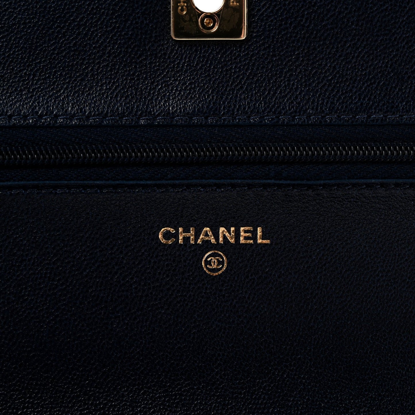 Lambskin Quilted Hold The Line Wallet On Chain WOC Dark Blue