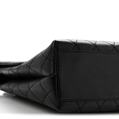 Caviar Quilted Jumbo Kelly Flap Black