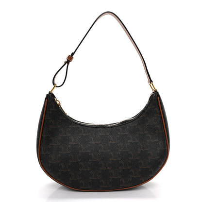 Triomphe Canvas Calfskin Ava Shoulder Bag Tan