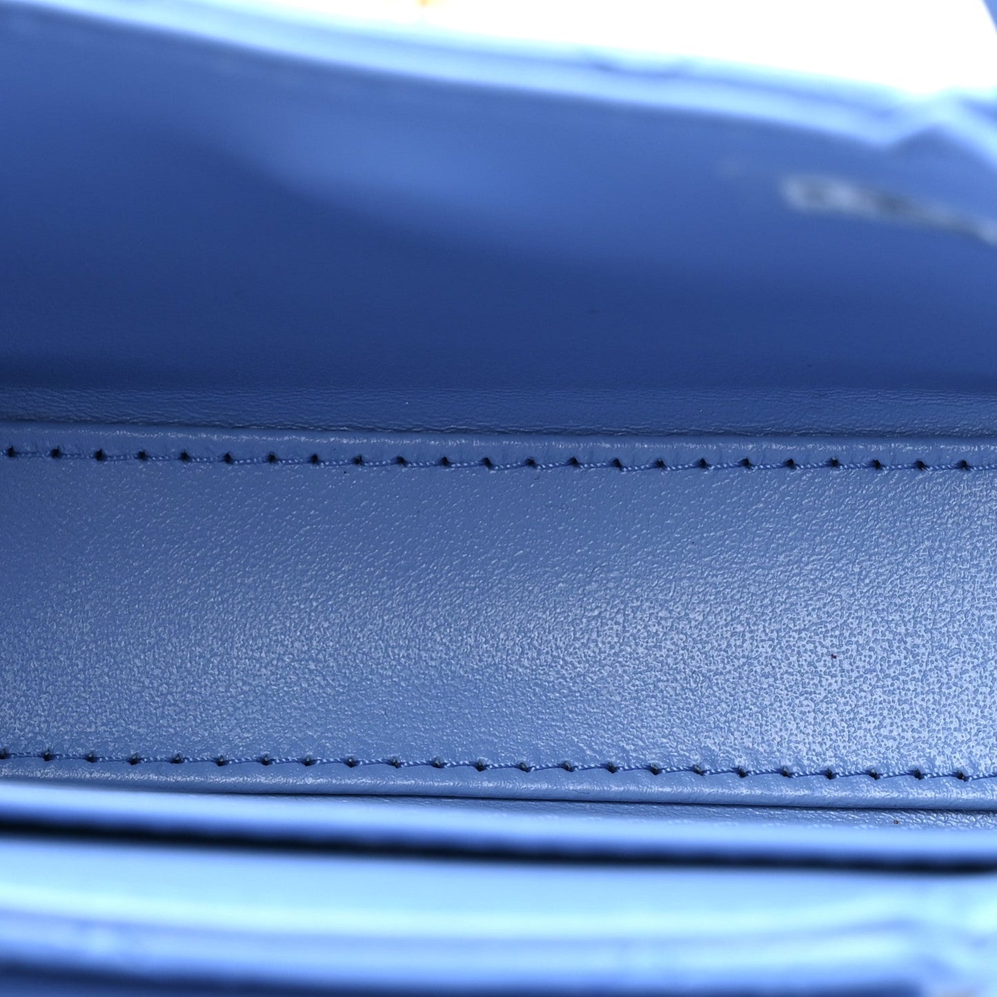 Shiny Aged Calfskin Quilted Mini Nano Kelly Shopper Blue