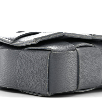 Grained Calfskin Maxi Intrecciato Cassette Crossbody Bag Thunder