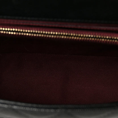 Caviar Quilted Small Coco Handle Flap Black