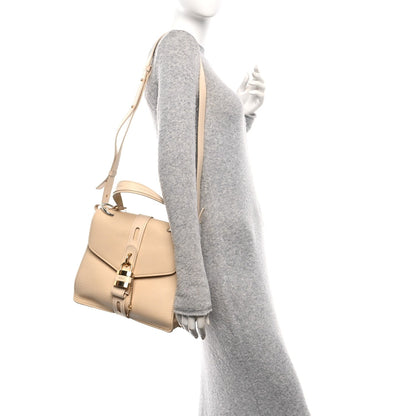 Shiny Grained Calfskin Medium Aby Day Shoulder Bag Blondie Beige