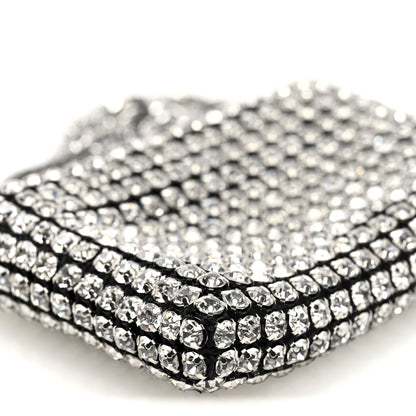 Mesh Crystal Rhinestone Nano Heiress Shoulder Bag Black Silver