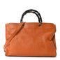 Cellarius Calfskin Large Bamboo Shopper Tote Orange