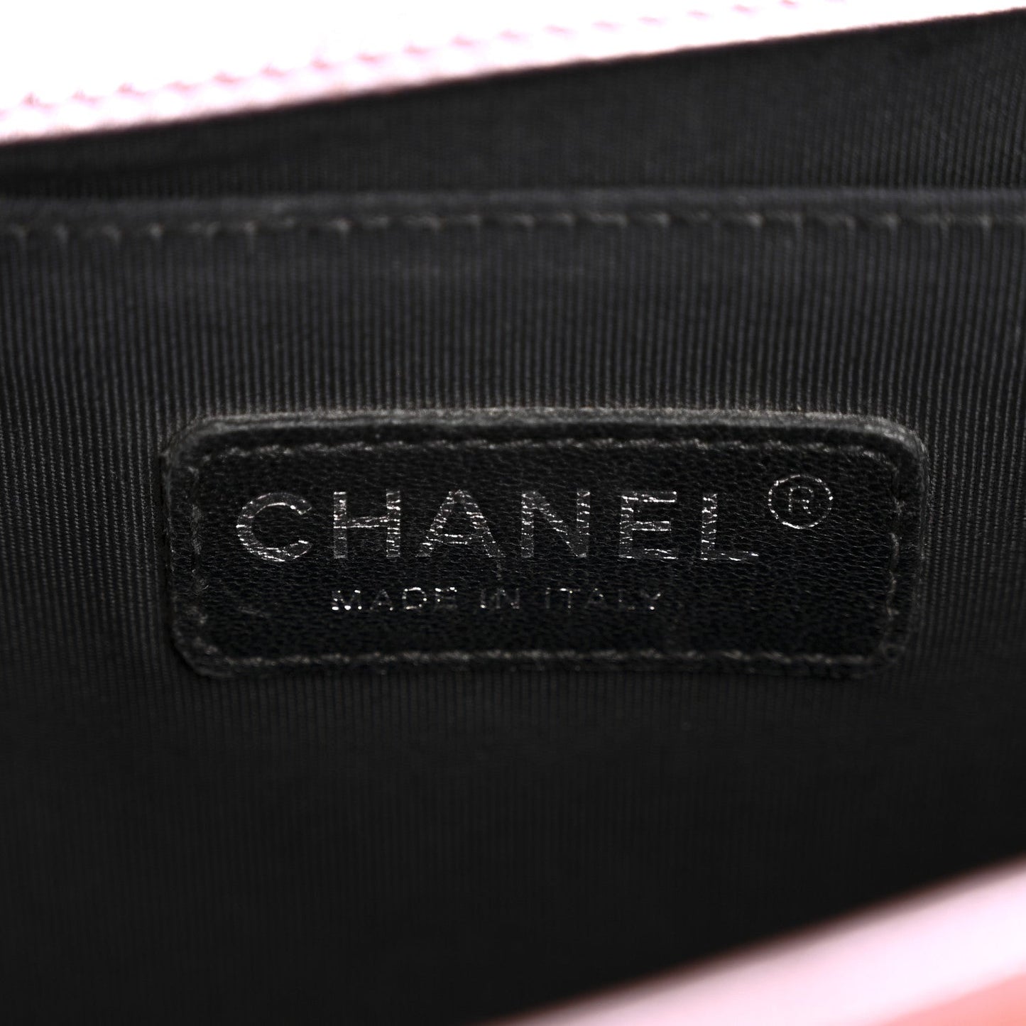 Metallic Patent Calfskin Quilted Medium Boy Flap Light Pink