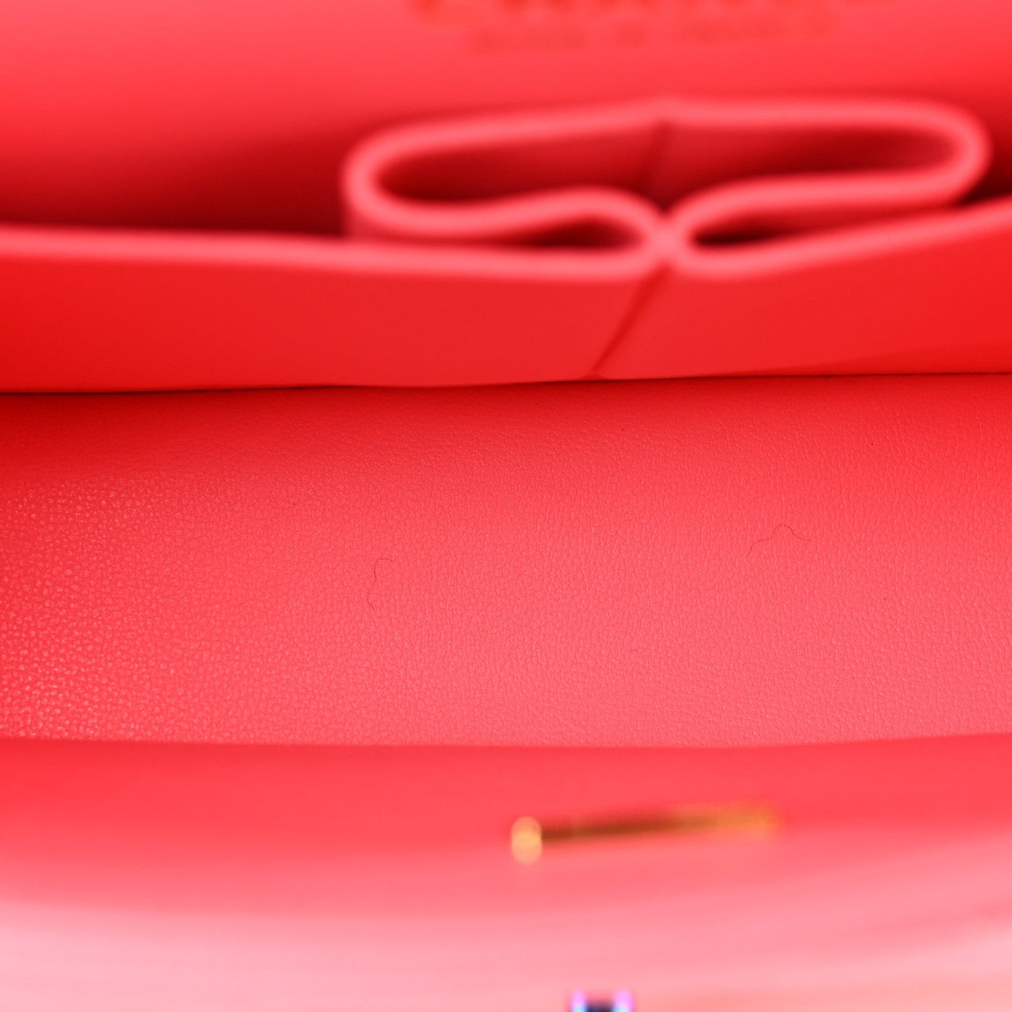 Caviar Quilted Rainbow Medium Double Flap Coral Pink