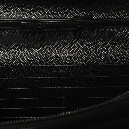 Grain De Poudre Matelasse Chevron Monogram Monochrome Chain Wallet Black