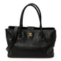 Calfskin Cerf Executive Shopper Tote Black