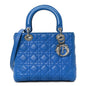 Lambskin Cannage Medium Lady Dior Blue