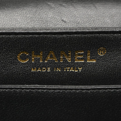 Suede Quilted Crystal Pearl CC Flap Black