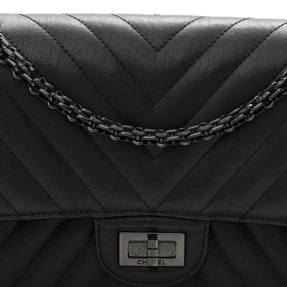 Sheepskin Chevron Quilted 2.55 Reissue 225 Double Flap So Black