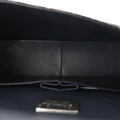 Metallic Snakeskin Jumbo Double Flap Blue