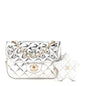 Mirror Calfskin Metallic Calfskin Quilted Hollywood Boulevard Mini Flap With Star Coin Purse Silver