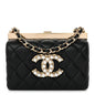 Lambskin Quilted Pearl CC Vanity Case Black