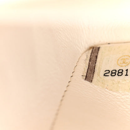 Caviar Quilted Small Double Flap White