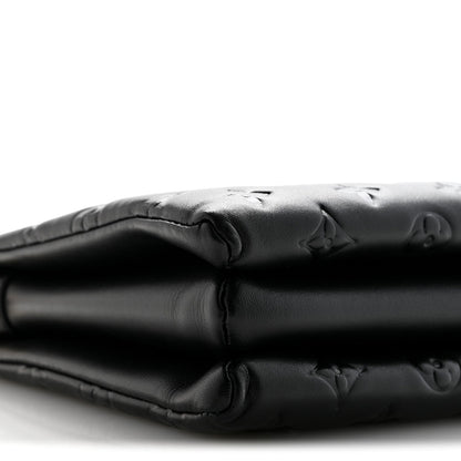Lambskin Embossed Monogram Coussin PM Black