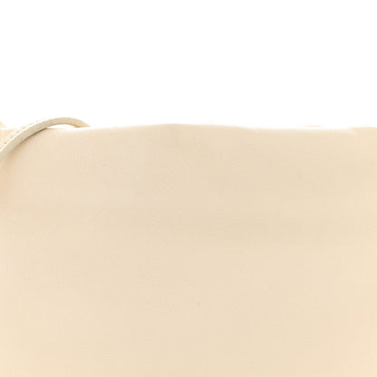 Grained Calfskin Bourse Clutch Ivory