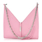 Box Calfskin Small Cut Out Shoulder Bag Pink