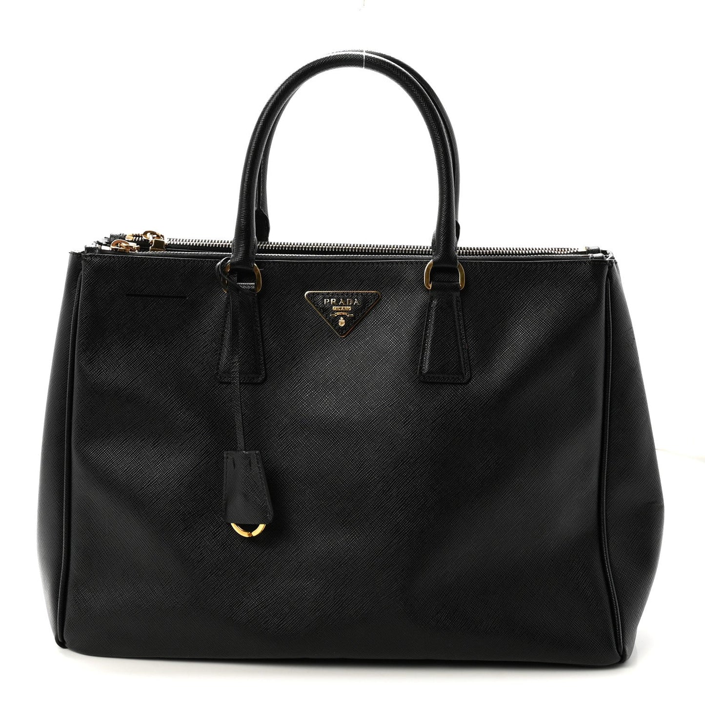 Saffiano Large Galleria Double Zip Tote Black