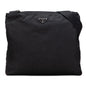 Prada Saffiano Triangle Logo Plate Nylon Leather Shoulder Bag