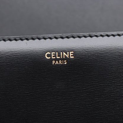 Celine Triomphe Teen Leather Shoulder Bag Black