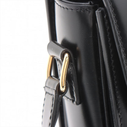 Celine Triomphe Teen Leather Shoulder Bag Black