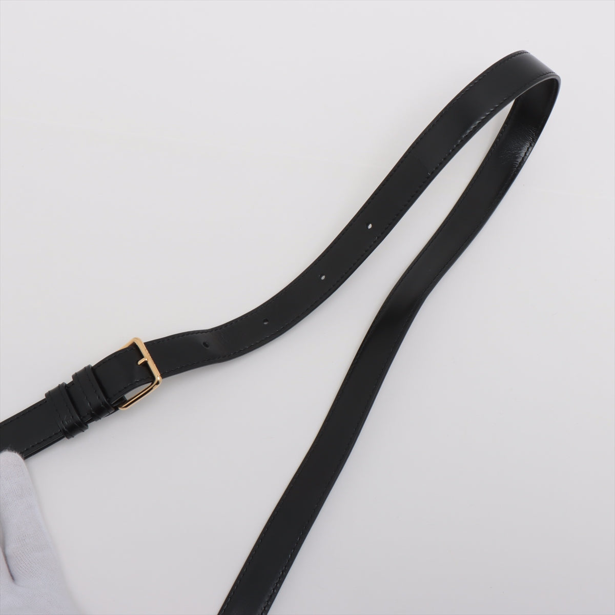 Celine Triomphe Teen Leather Shoulder Bag Black