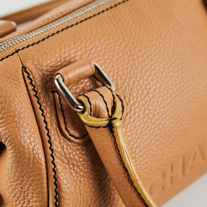 Chanel Boston Beige Caviar Shoulder Bag