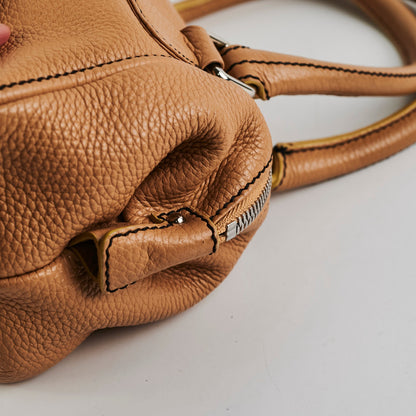 Chanel Boston Beige Caviar Shoulder Bag