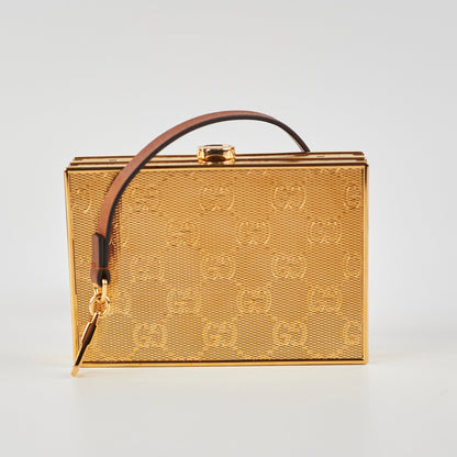 Gucci Gold Monogram Clutch