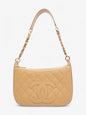 Chanel Timeless CC Shoulder Bag Beige Caviar Leather