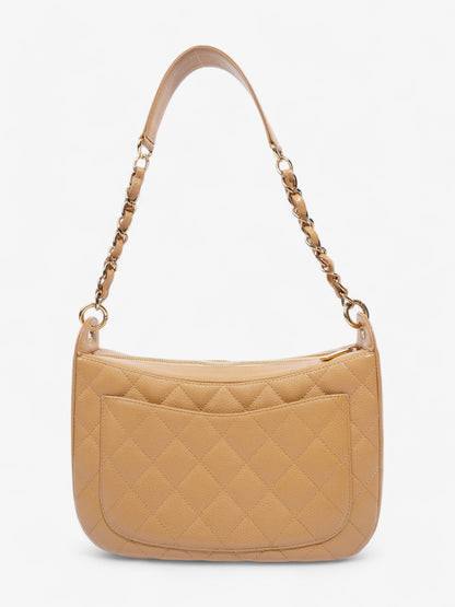 Chanel Timeless CC Shoulder Bag Beige Caviar Leather