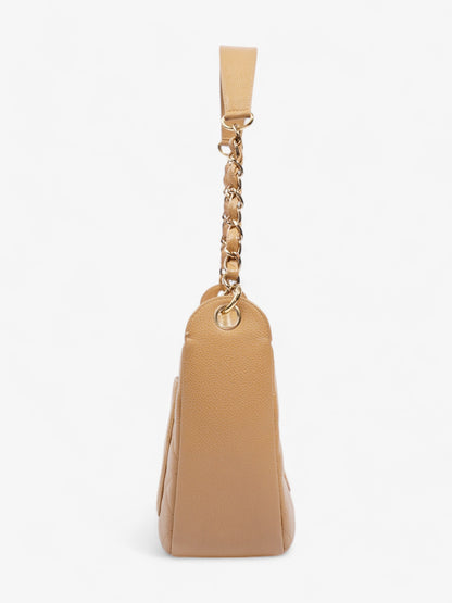 Chanel Timeless CC Shoulder Bag Beige Caviar Leather