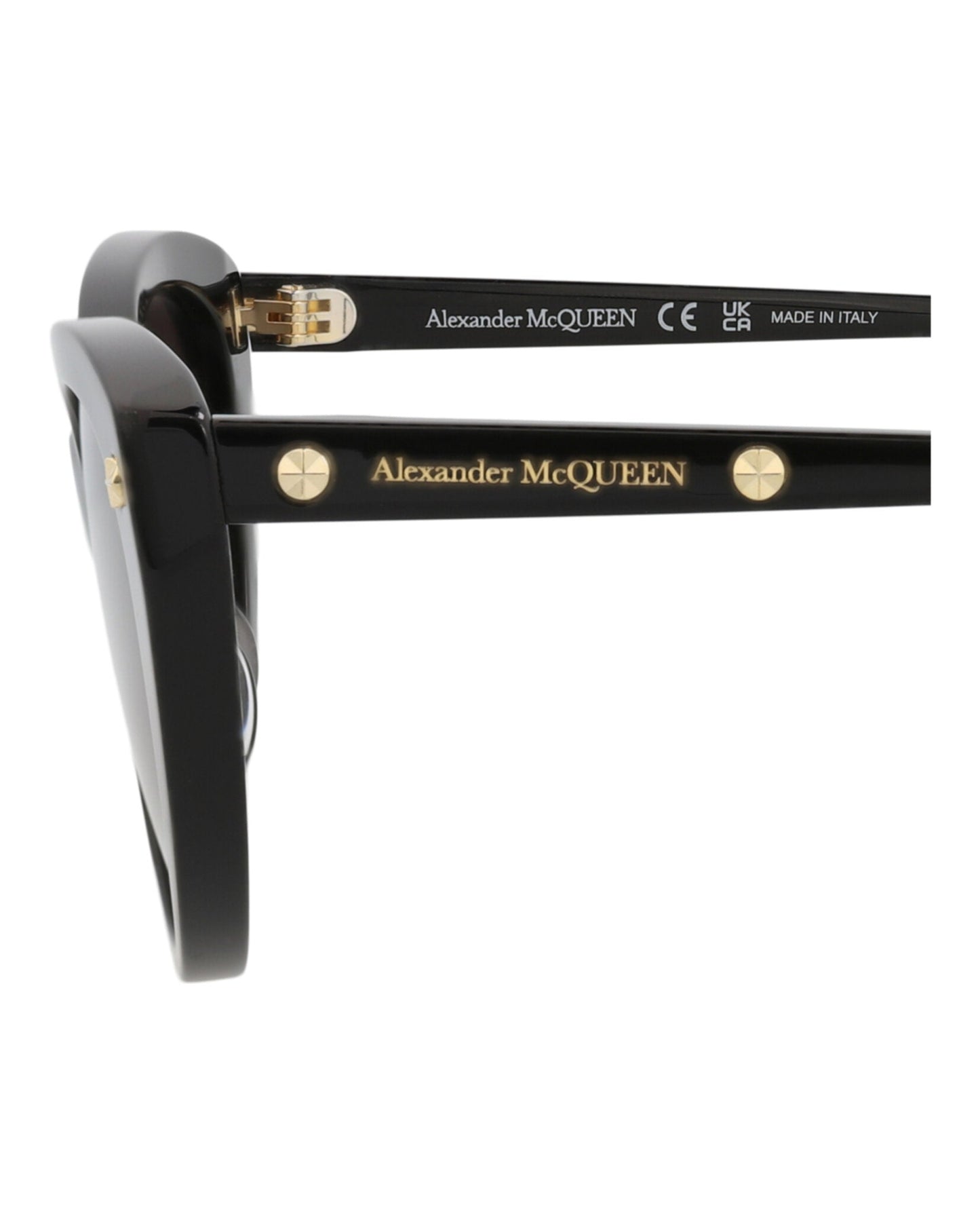 Alexander McQueen Womens Cat Eye Black Black Grey Fashion Designer Eyewear