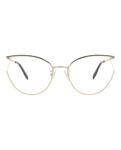 Alexander McQueen Womens Cat Eye Gold Gold Transparent Fashion Designer Eyewear