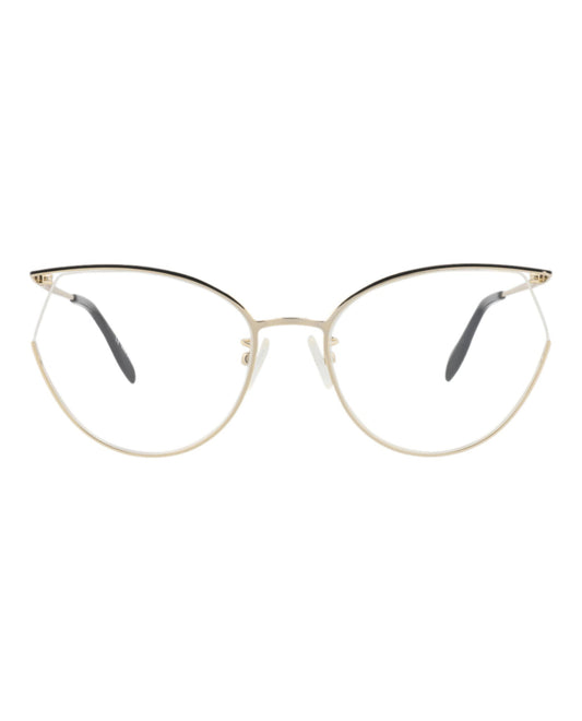 Alexander McQueen Womens Cat Eye Gold Gold Transparent Fashion Designer Eyewear