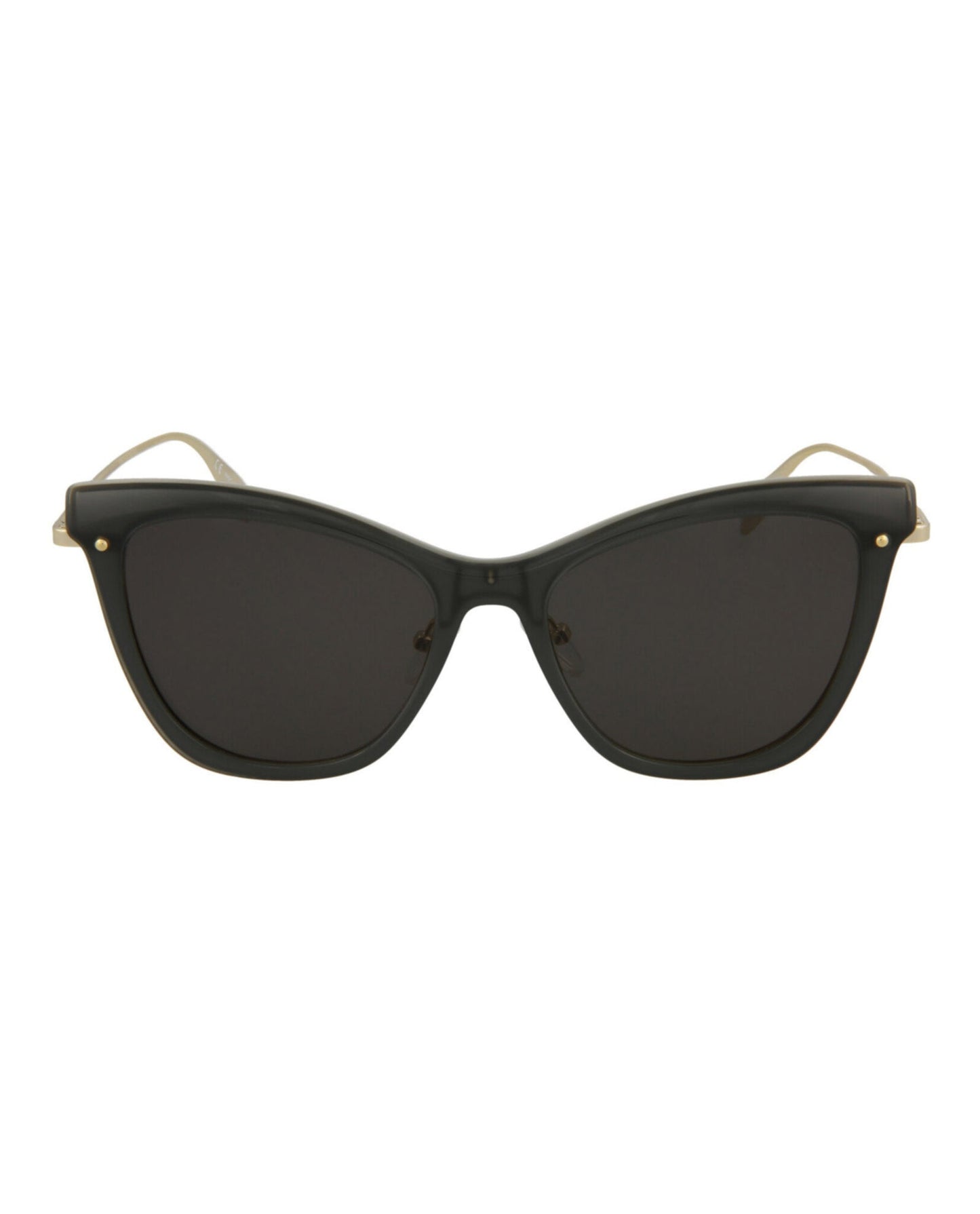 Alexander McQueen Womens Cat Eye Grey Gold Smoke Fashion Designer Eyewear