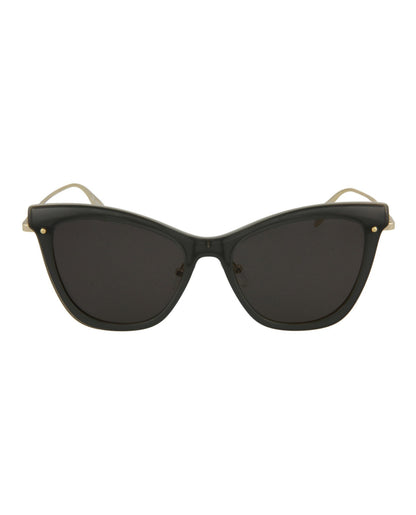 Alexander McQueen Womens Cat Eye Grey Gold Smoke Fashion Designer Eyewear
