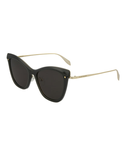 Alexander McQueen Womens Cat Eye Grey Gold Smoke Fashion Designer Eyewear